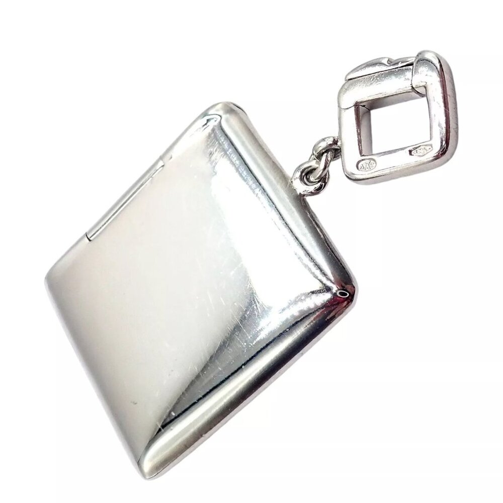 Rare! Louis Vuitton LV 18k White Gold Opening Envelope Letter Charm Pendant - Picture 7 of 8